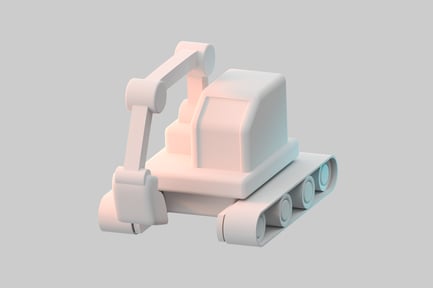 Preview: Simple miniature excavator toy form