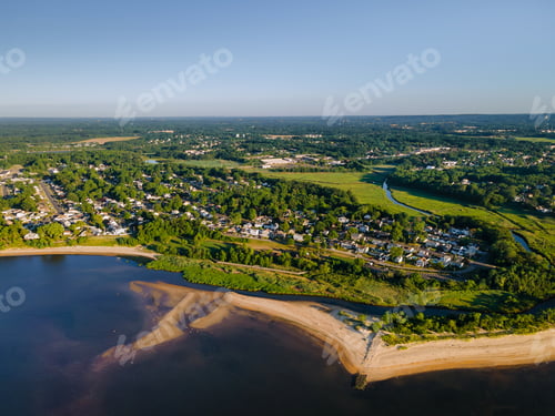 Preview: View from the height of the along the beautiful sandy beach ocean