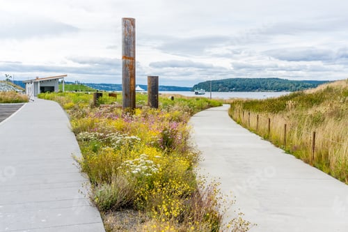 Preview: A Shot Of Decorative Metal Pieces At Dune Peninsula Park In Tacoma, Washington.