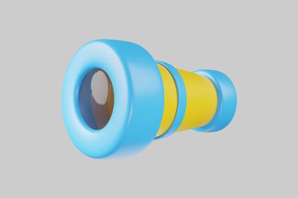 Preview: Cartoonish telescope with blue accents