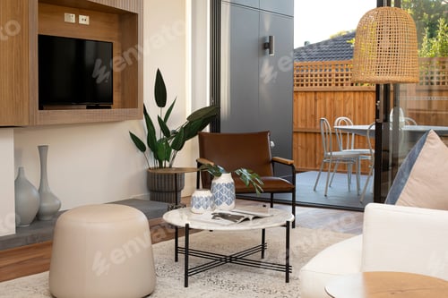Comfortable Interior Living Room with Neutral Tones