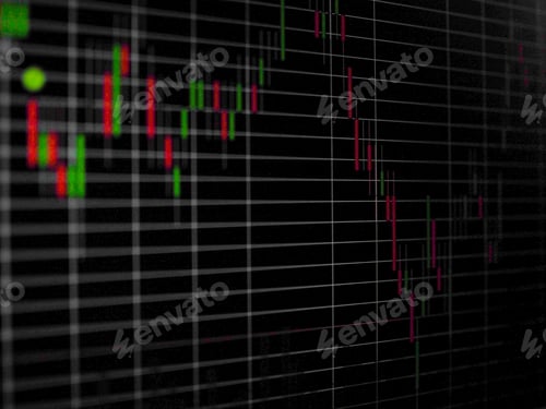 Preview: Close up of monitor stock graph for business