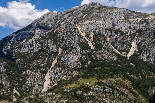 Preview: picturesque view of beautiful scenic mountains in provence, france