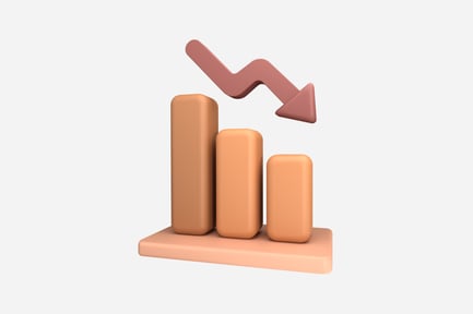 Preview: Premium Falling Graph 3D Illustration