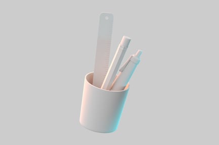 Preview: White desktop pen holder set