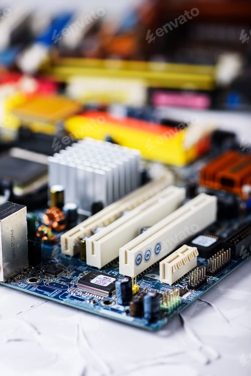 Preview: Closeup on electronic board in hardware repair shop
