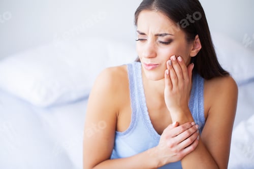 Preview: Teeth Problem. Woman Feeling Tooth Pain.