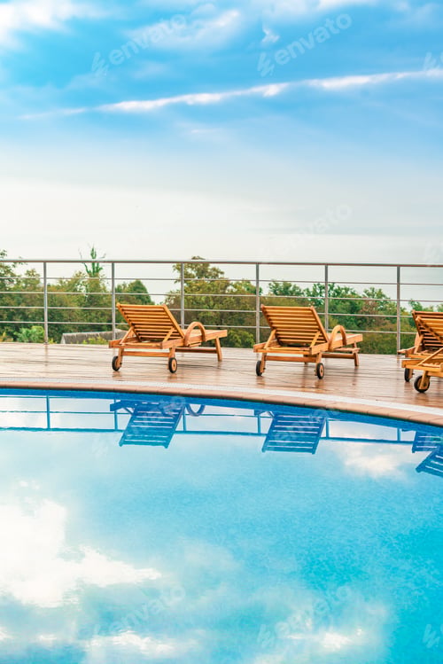 Preview: chair around outdoor swimming pool