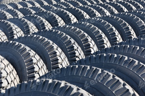 Preview: Photo of black big tires on wheels for large cars