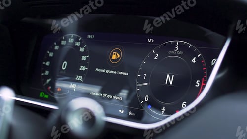 Preview: Close up for modern car dashboard, prestigious car interior. Stock. Instrument panel of a modern car