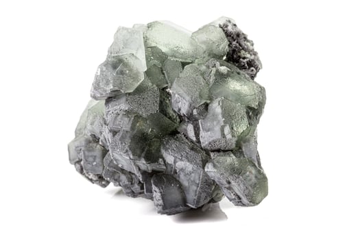 Preview: Macro stone Fluorite mineral on white background