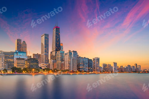 Preview: Chicago, Illinois, USA Lake Skyline