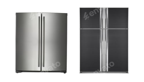 Preview: Modern Refrigerators with Stainless Steel and Black Finish