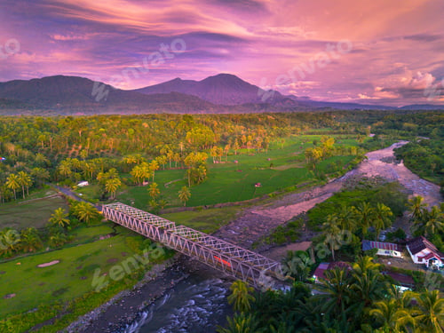 Preview: Beautiful morning view indonesia Panorama Landscape