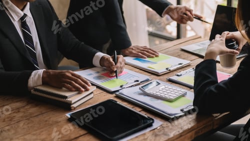 Preview: Business People Planning Strategy Analysis Office Concept. writing notes about sticky notes