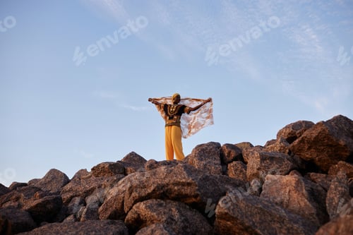 Preview: Young Black Woman on Top of Mountain