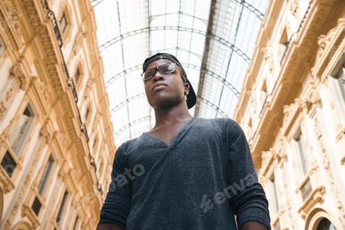 Preview: african american young man with eye wear