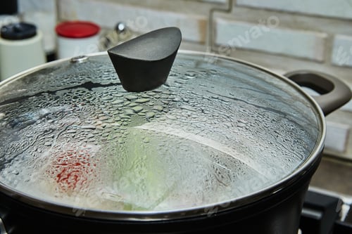 Preview: Texture of drops on glass cover with selective focus, background