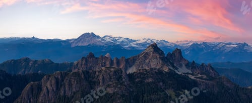 Preview: Canadian Mountain Landscape Nature Background. Aerial Panorama.
