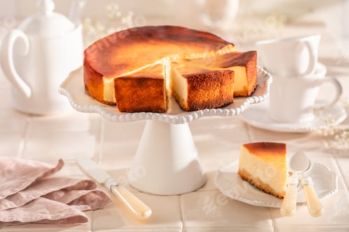 Preview: Sweet New york cheesecake made of mascarpone and vanilla.