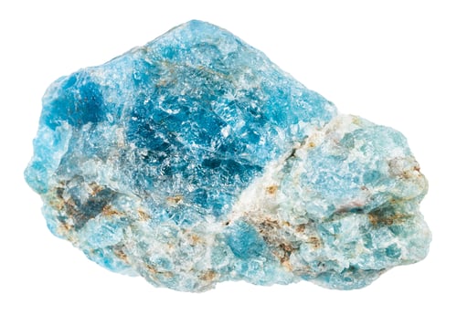 Preview: raw blue apatite rock isolated on white