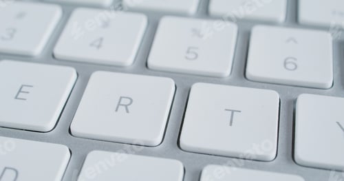 Preview: White digital computer keyboard key