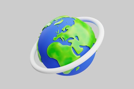 Preview: Cartoon earth with orbiting ring