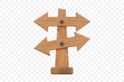 Preview: 3D Wooden Signboard Arrow