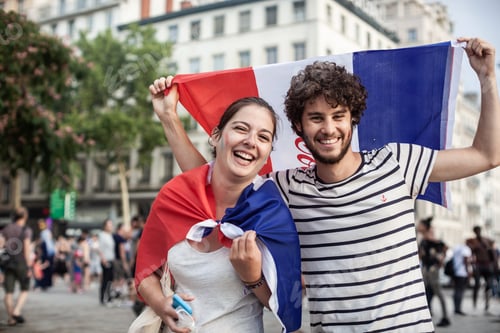 Preview: French fans with French flags