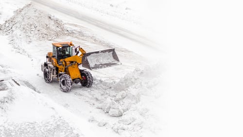 Preview: Snow clearing. Tractor clears the way after heavy snowfall.