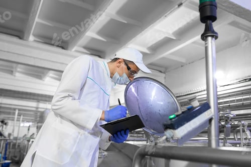 Preview: technologist controls the production of dairy products At the plant