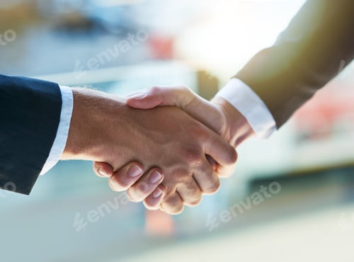 Preview: Lets seal the deal. Shot of two businesspeople shaking hands.