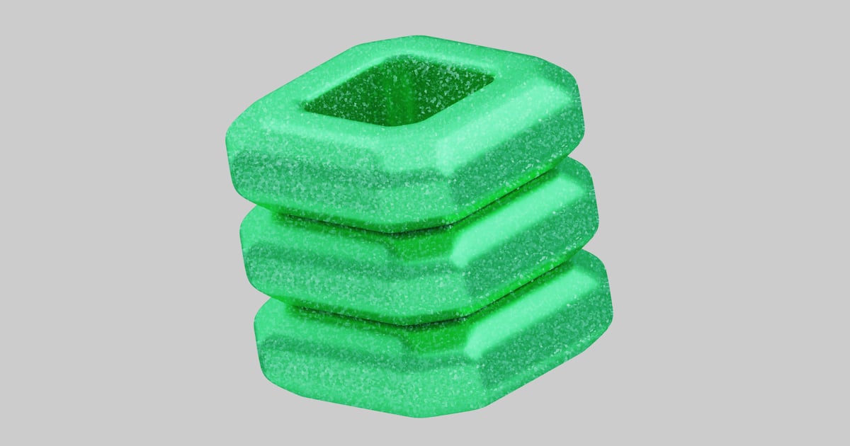 Green rounded rectangular stack 3D, Incl. green & stacked - Envato