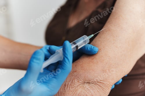 Preview: doctor giving an injection vaccine passport medicine immunity protection