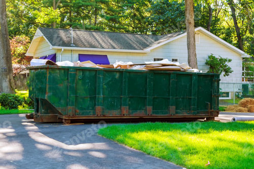 Preview: Dumpsters being full with garbage container trash on ecology and environment