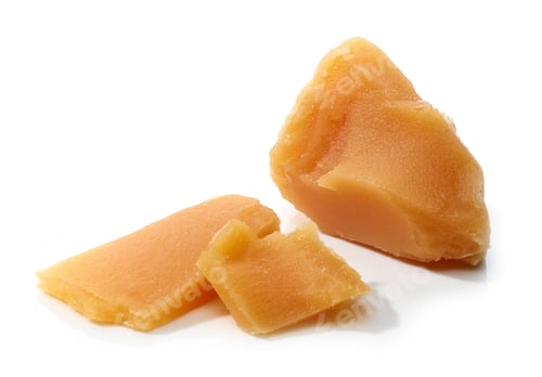 Preview: caramel pieces on white background