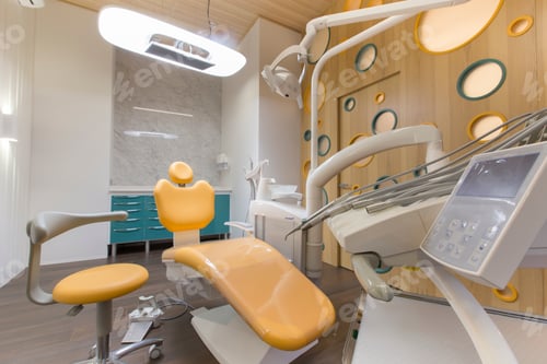 Preview: Dentist tools and professional children dentistry chair