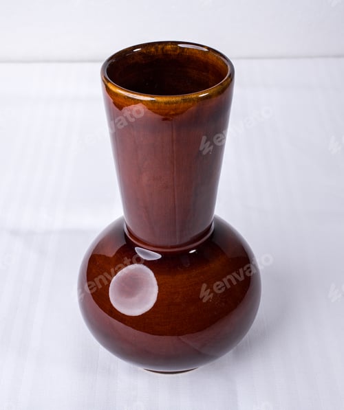 Preview: Beautiful brown ceramic glazed vase.