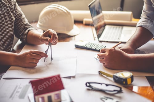 Preview: Team of engineers working together in a architect office.