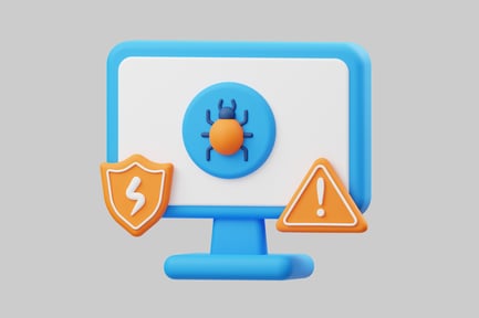 Computer monitor with warning message