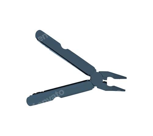 Preview: Steel multitool isolated on white background