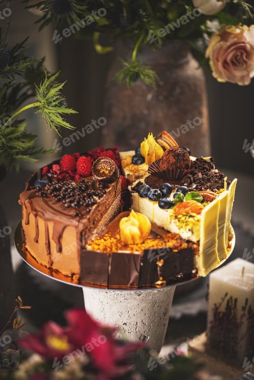 Preview: Assorted six different types of slice of cake