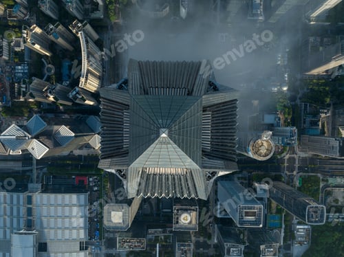 Preview: Shenzhen ,China - Circa 2022: Aerial view of landsccape in Shenzhen city, China