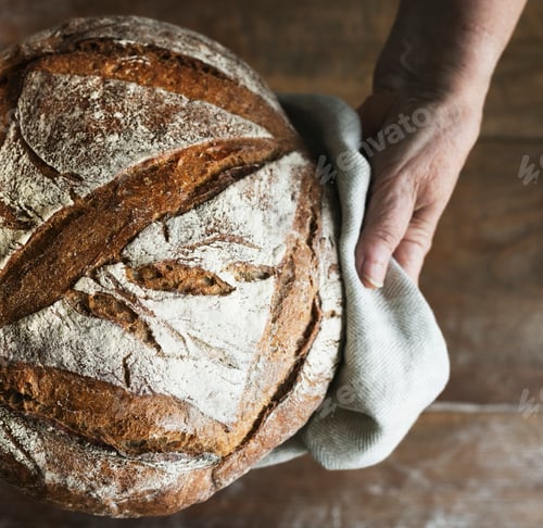 Preview: Homemade sourdough bread food photography recipe idea