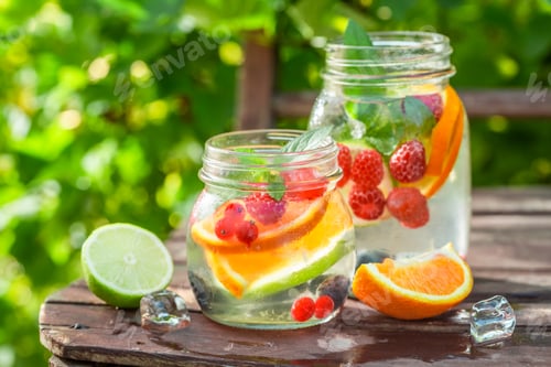 Preview: Healthy lemonade with mix of citrus with in summer