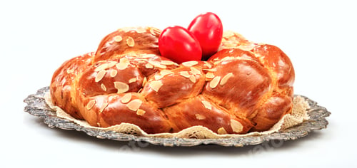 Preview: Easter bread on white background