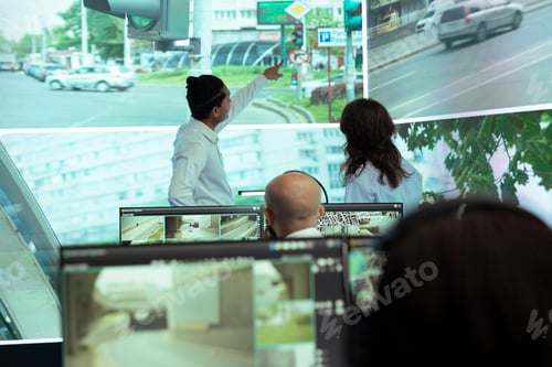 Preview: Indian manager and his employee tracking delivery cars on CCTV radar cameras