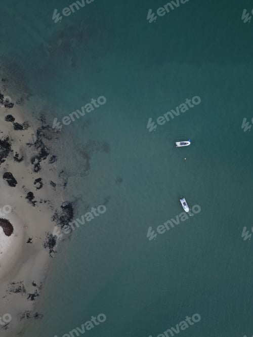 Preview: Drone view of boats on the sea in the daylight