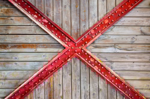 Preview: Old wooden and cross metal