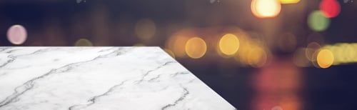 Preview: marble table top product display background with blur night cityscape